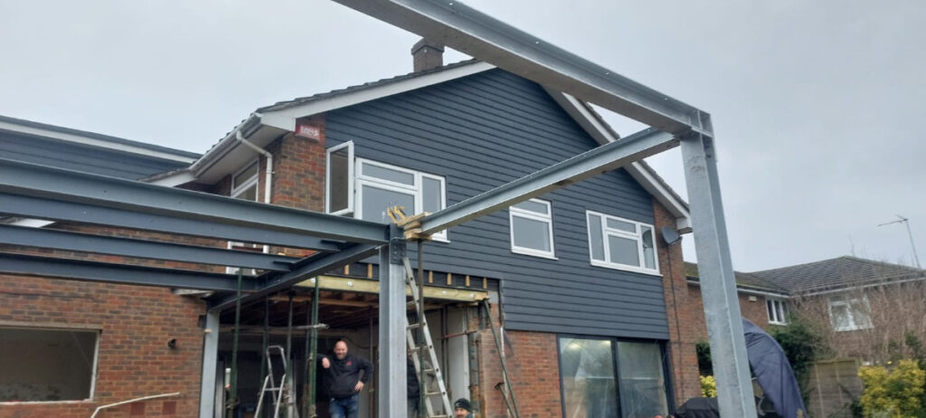 structural steelwork for a house refurb & extension in Sevenoaks
